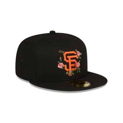 Black San Francisco Giants Hat - New Era MLB Bloom 59FIFTY Fitted Caps USA4870293